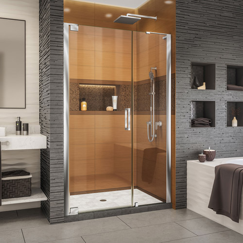 DreamLine Elegance-LS 46 1/2 - 48 1/2 in. W x 72 in. H Frameless Pivot Shower Door in Chrome