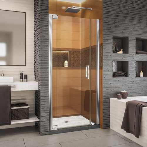 DreamLine Elegance-LS 36 1/4 - 38 1/4 in. W x 72 in. H Frameless Pivot Shower Door in Chrome