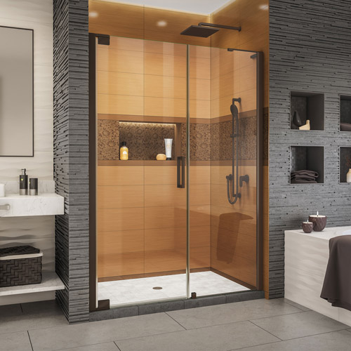 DreamLine Elegance-LS 56 - 58 in. W x 72 in. H Frameless Pivot Shower Door in Oil Rubbed Bronze