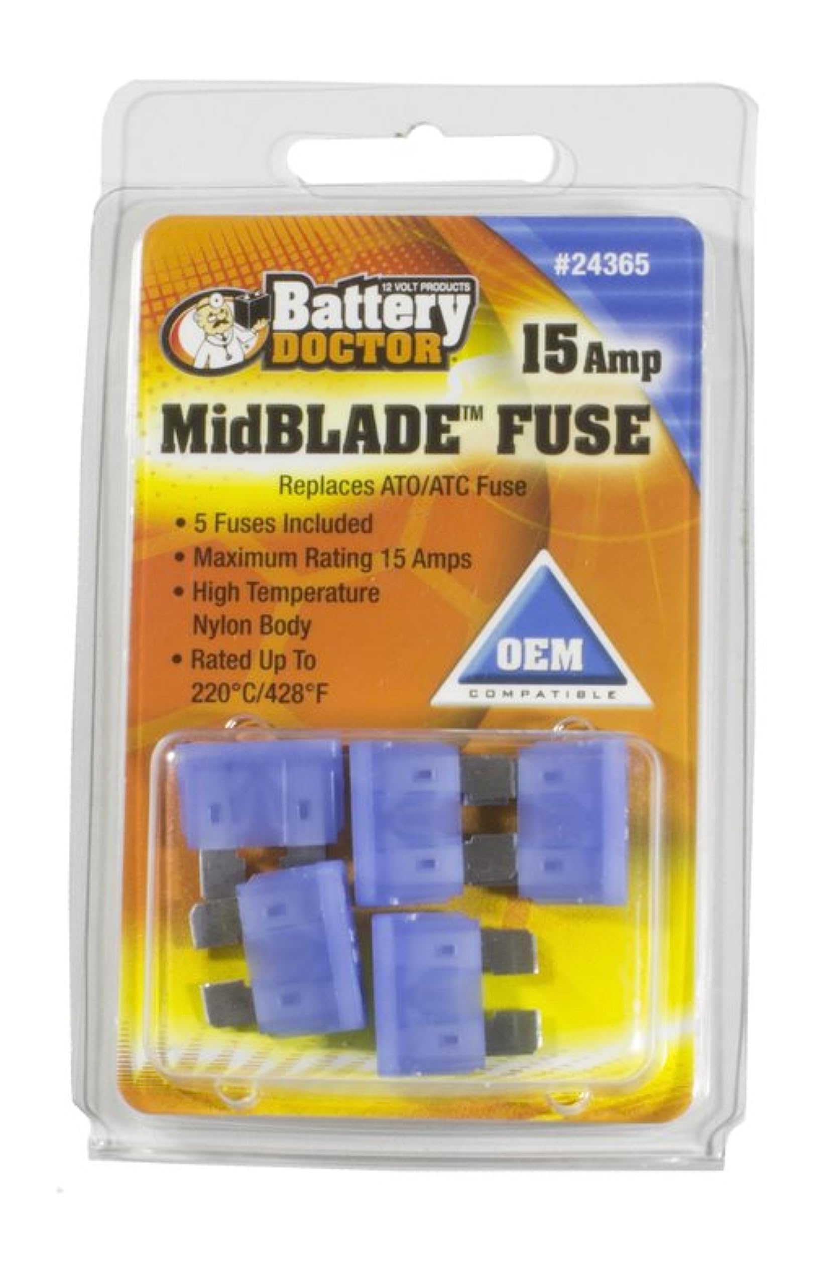 ATO/ATC STANDARD BLADE FUSE15ABLUE5PCS RETAIL PKG