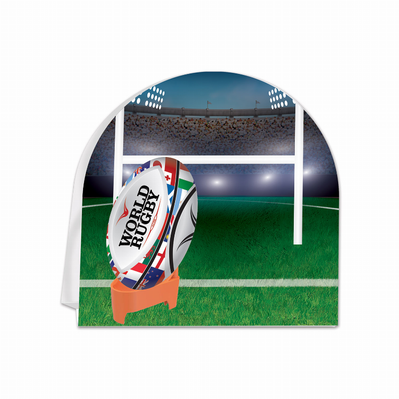 3-D Centerpiece - Multi-Color Rugby 3-D Rugby