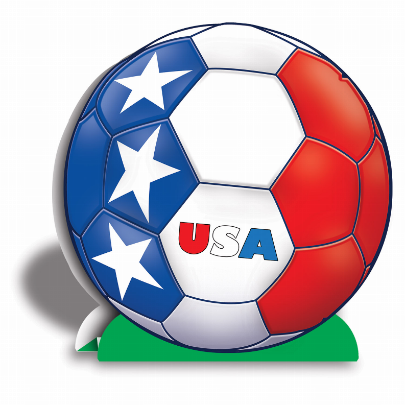 3-D Centerpiece - Multi-Color Soccer 3-D  - United States