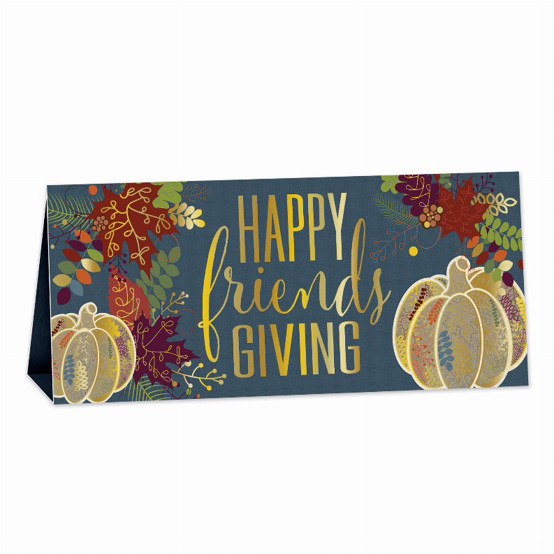 3-D Centerpiece - Multi-Color Thanksgiving/Fall 3-D Foil Happy Friendsgiving
