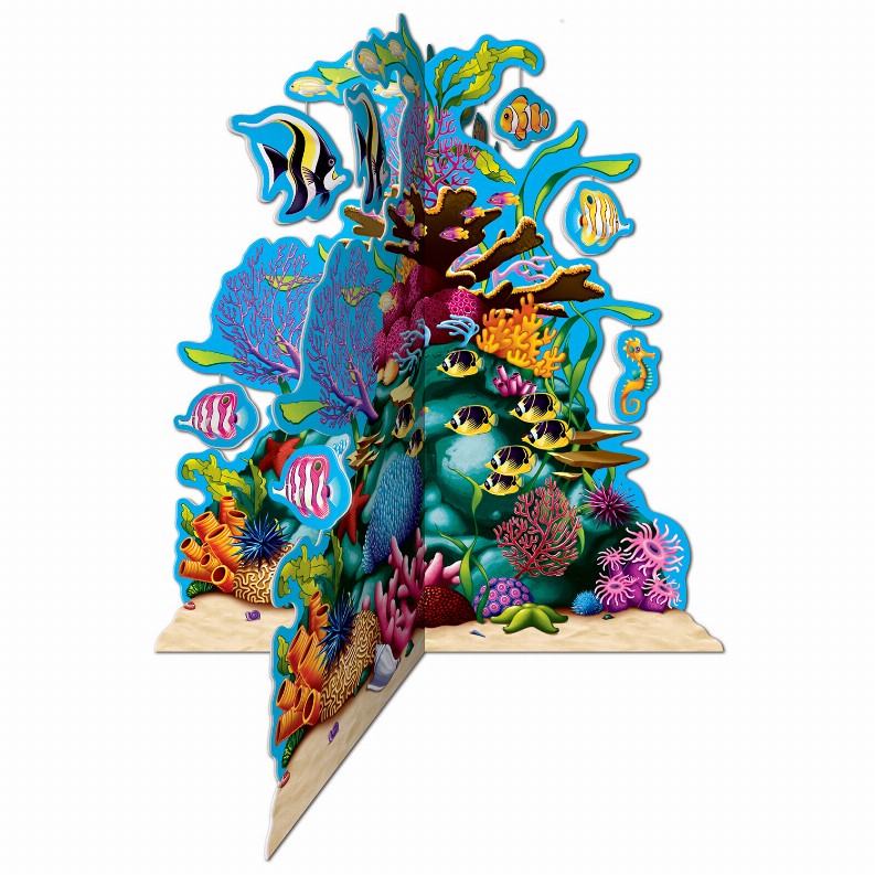 3-D Centerpiece - Multi-Color Under The Sea 3-D Coral Reef