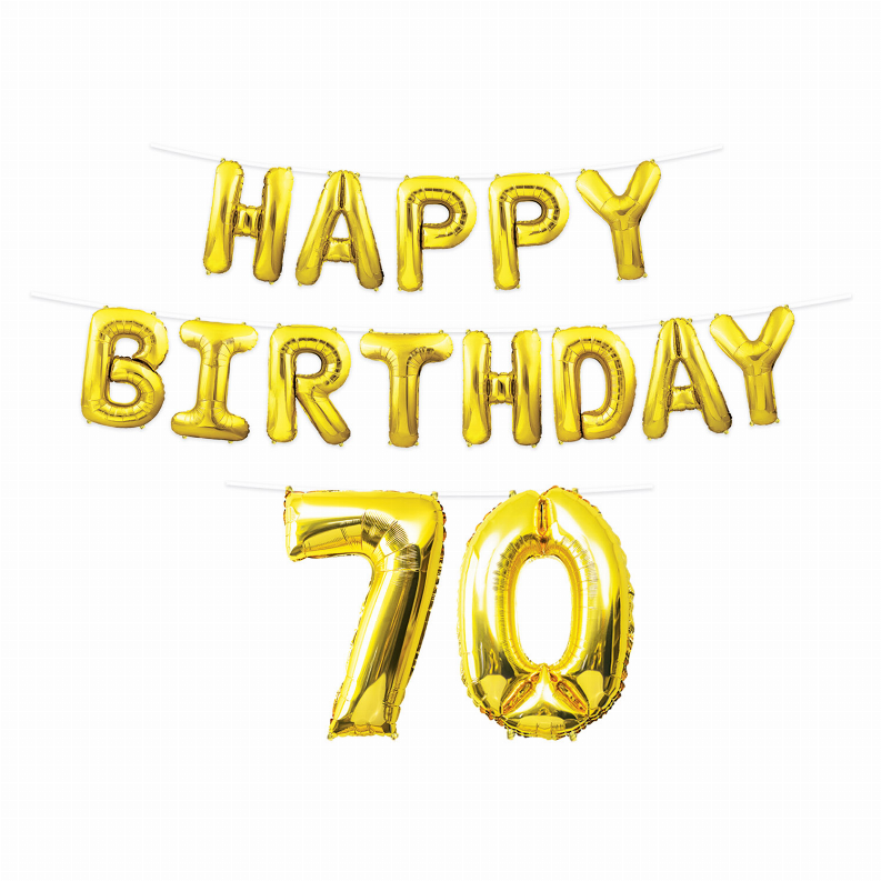 Balloon Streamers - Birthday-Age Specific Happy Birthday 70