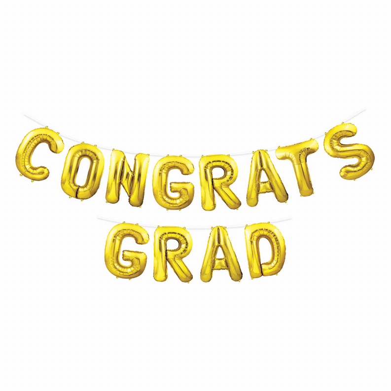 Balloon Streamers - Graduation Congrats Grad