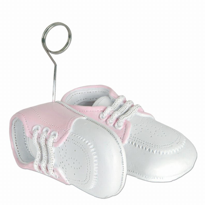 Balloon/Photo Holders - Baby Shower Boy's Baby Shoes