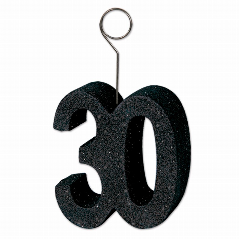 Balloon/Photo Holders - Over-The-Hill Glittered 30