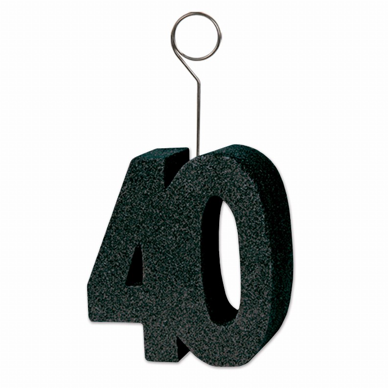 Balloon/Photo Holders - Over-The-Hill Glittered 40