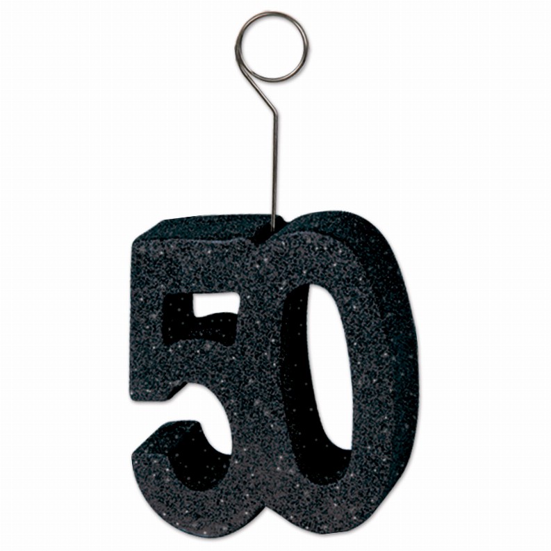 Balloon/Photo Holders - Over-The-Hill Glittered 50