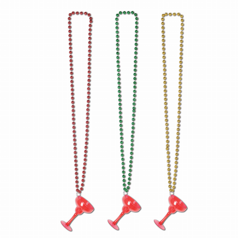 Beads with Medallion -  36"Fiesta/Cinco de MayoBeads with Margarita Glass