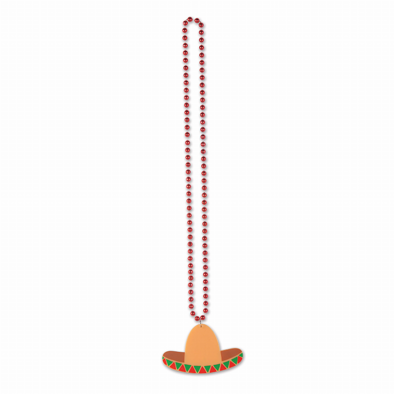 Beads with Medallion -  33"Fiesta/Cinco de MayoBeads with Sombrero