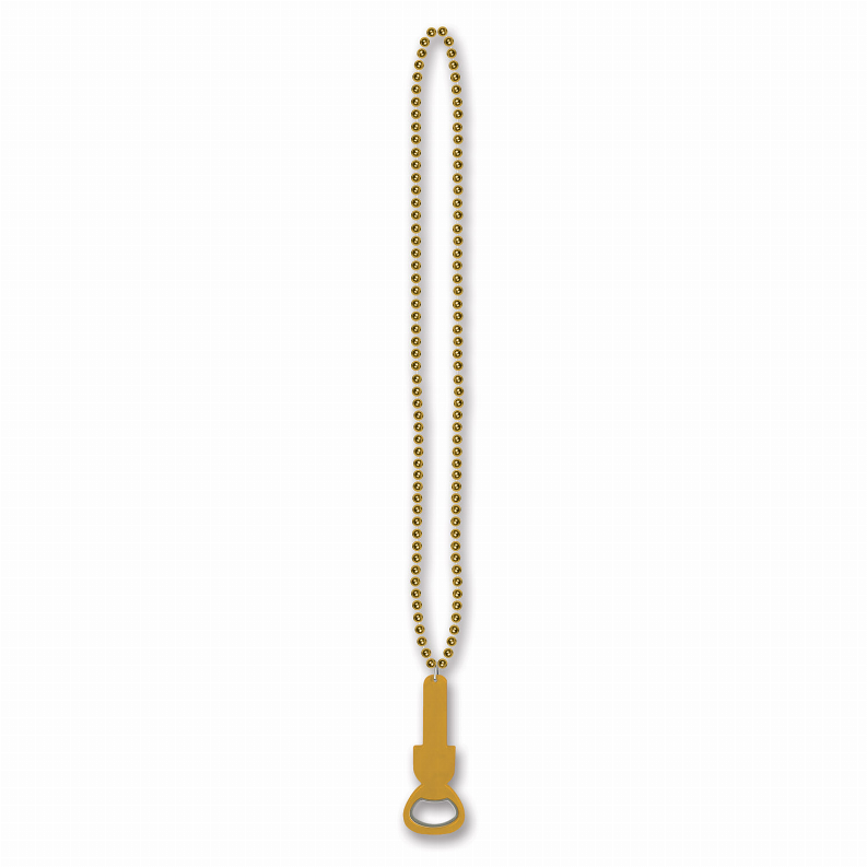 Beads with Medallion -  36"General OccasionBeads with Bottle Opener in Gold