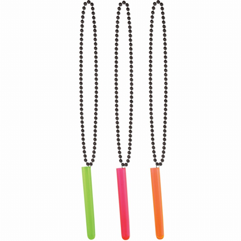 Beads with Medallion -  33"General OccasionBeads with Neon Test Tube Shot