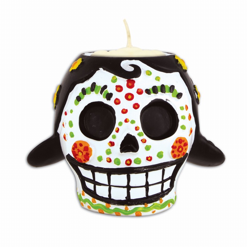 Beistle 3-D Decorations (Multiple Designs Available) - 6 ozDay of the DeadDay Of The Dead Female Tea Light Holder