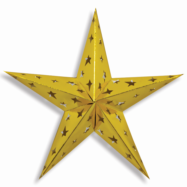 Beistle 3-D Decorations (Multiple Designs Available) - 24 inGeneral OccasionGold Dimensional Foil Star