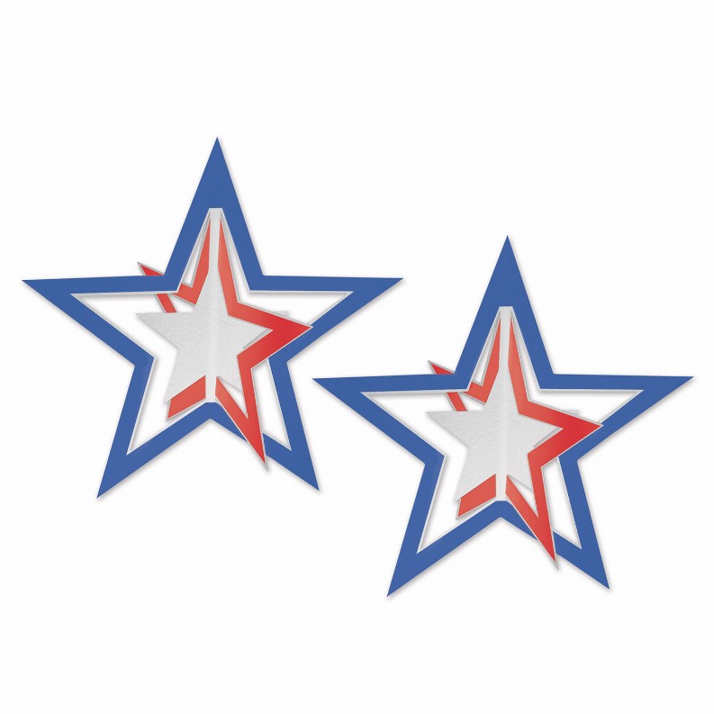 Beistle 3-D Decorations (Multiple Designs Available) - 12 inPatrioticPackaged 3-D Foil Hanging Stars