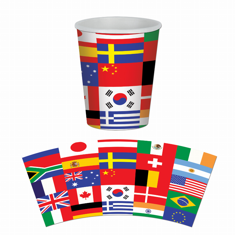 Beverage Cups for Parties & Occasions - 9 OzInternationalInternational Flag