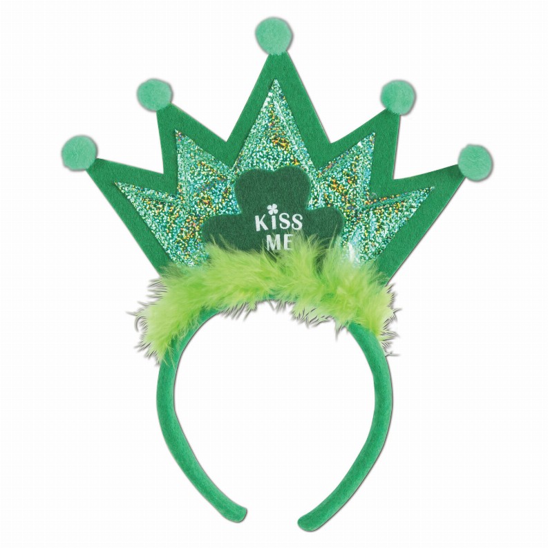 Boppers and Headbands - St. Patrick's Shamrock Tiara Headband