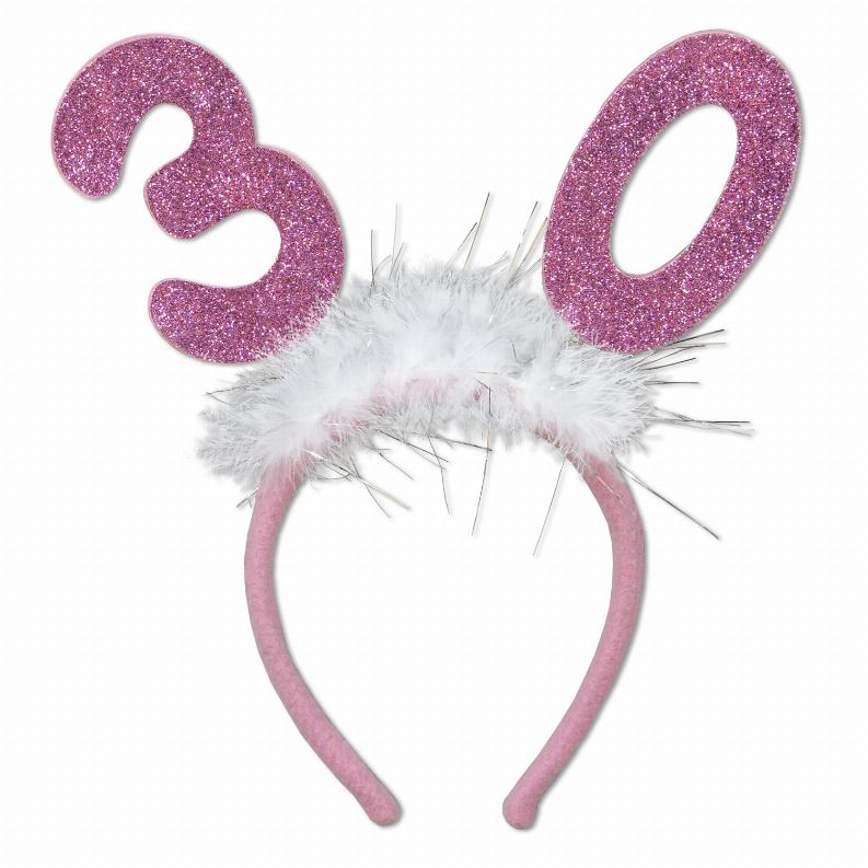 Boppers and Headbands - Birthday-Age Specific  30 Glittered Boppers with Marabou