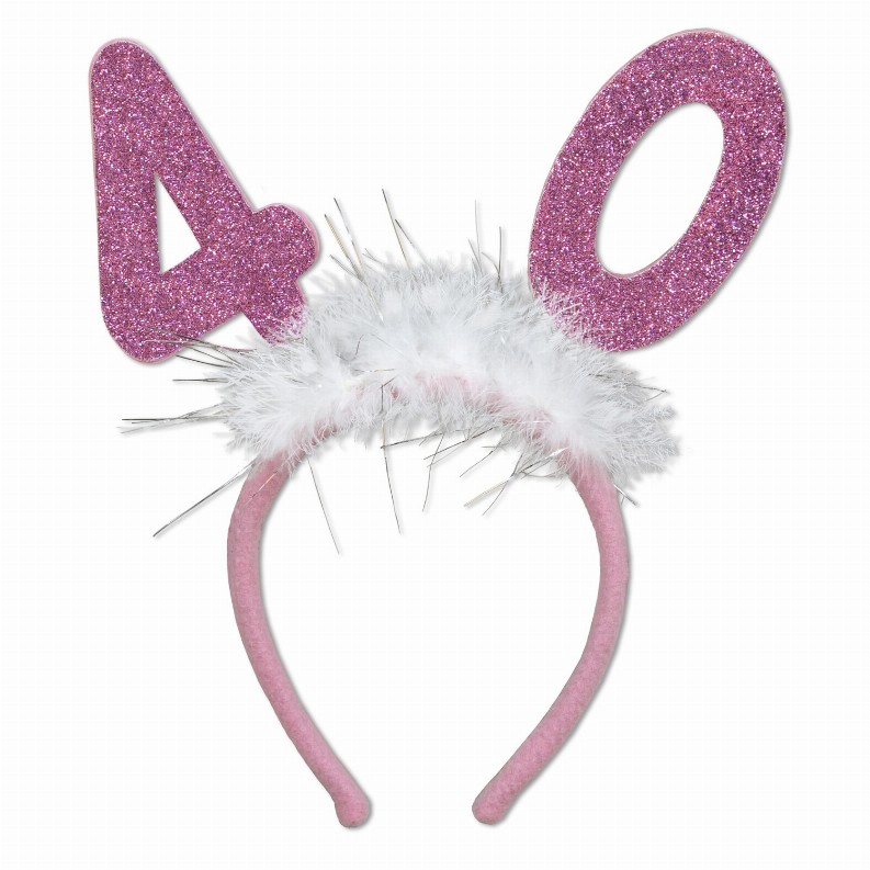 Boppers and Headbands - Birthday-Age Specific  40 Glittered Boppers with Marabou