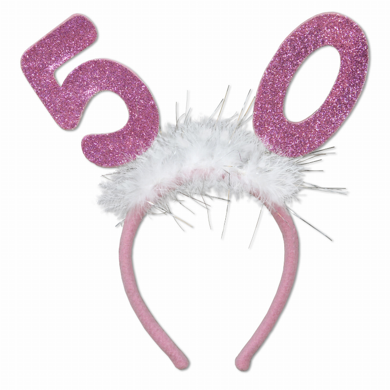 Boppers and Headbands - Birthday-Age Specific  50 Glittered Boppers with Marabou