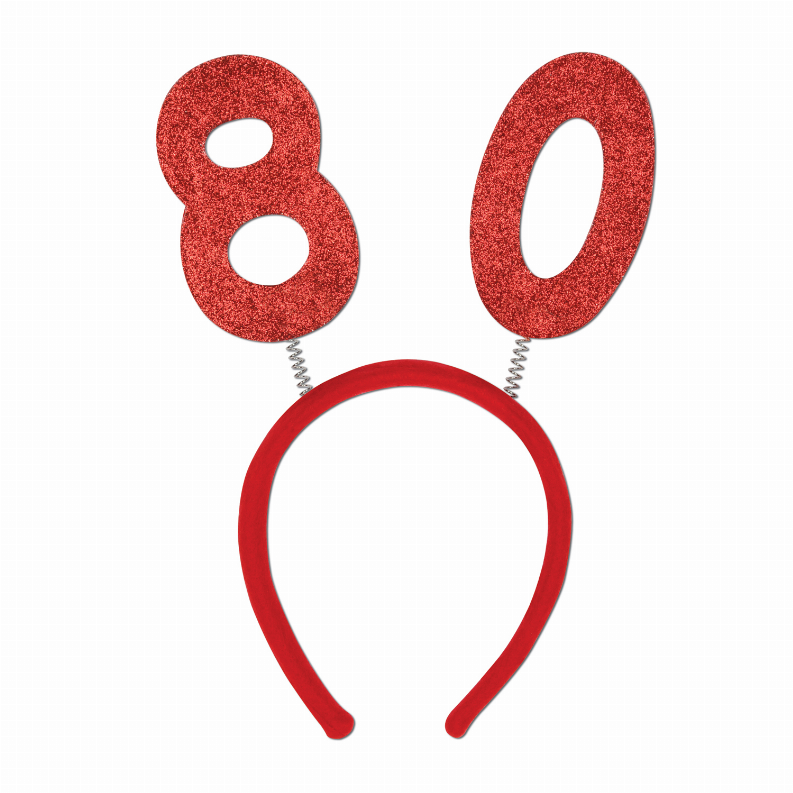 Boppers and Headbands - Birthday-Age Specific  80 Glittered Boppers