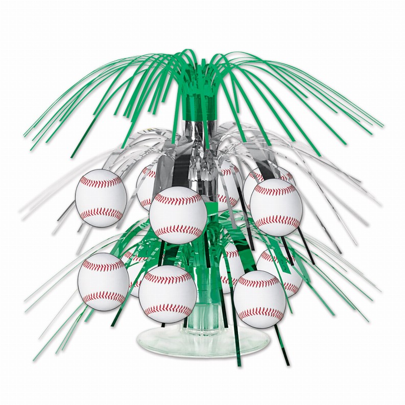 Cascade Style Centerpiece 21x12.5x0.13 Multi-Color Baseball Icon Cascades