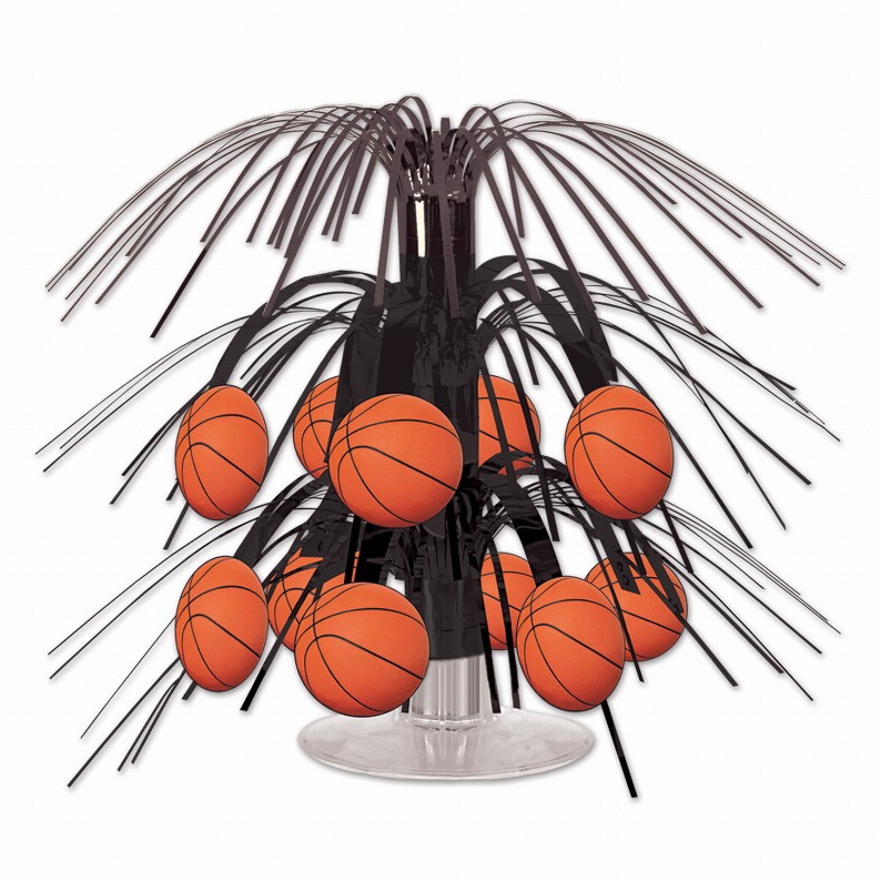 Cascade Style Centerpiece 21x11.5x1.75 Multi-Color Basketball Icon Cascades