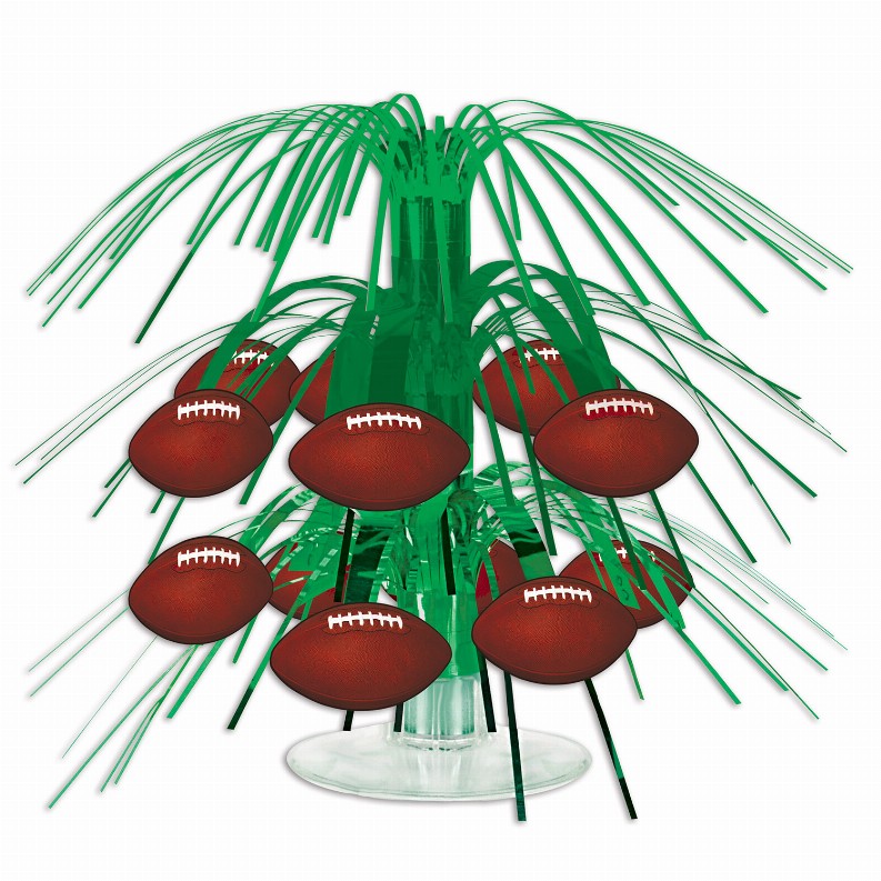 Cascade Style Centerpiece 8.25x9.25x0.25 Multi-Color Football Icon Cascades