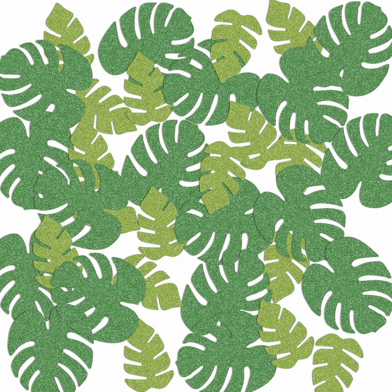 Deluxe Sparkle Confetti - Jungle Tropical Palm Leaf