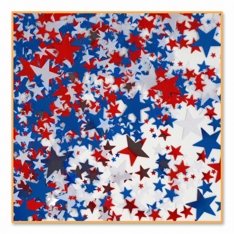 Diploma Mill Confetti - Patriotic Red, White & Blue Stars