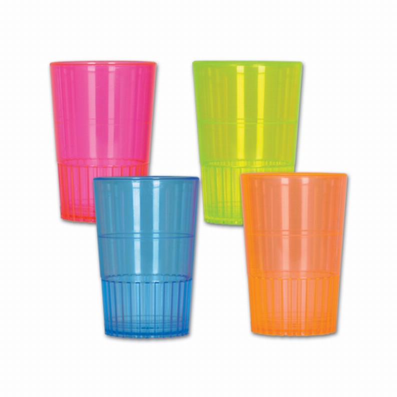 Drinkware for Parties & Occasions (Multiple Designs Available) - 1.5  OzLuauNeon Shot Glasses