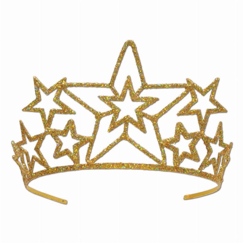 Glittered Metal Tiara  - Awards Night Glittered Metal Star Tiara