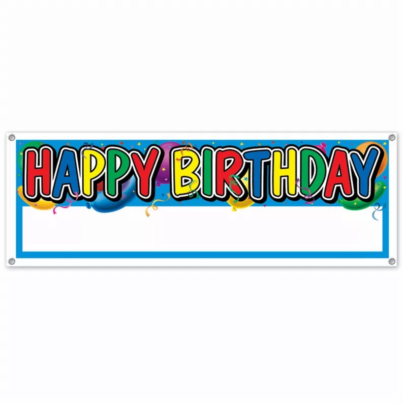 Hanging Banner all-weather happy birthday (customizable)