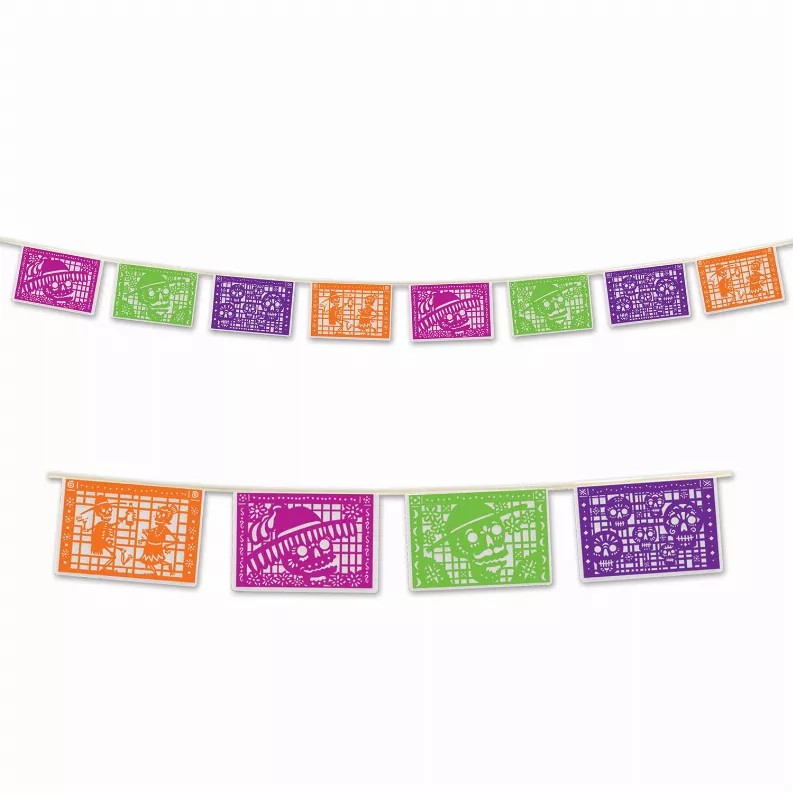 Hanging Banner pennant banner day of the dead picado style