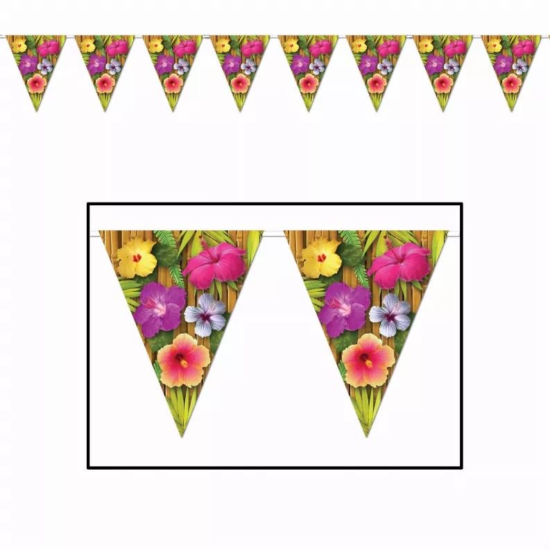 Hanging Banner pennant banner luau