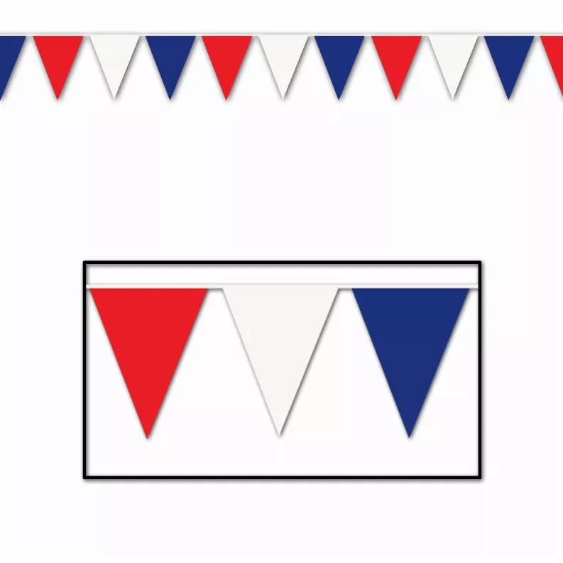 Hanging Banner pennant banner red, white & blue