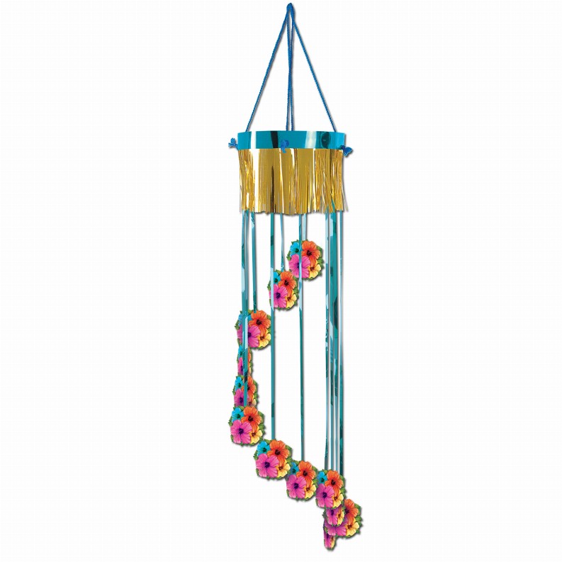 Metallic Themed Decorations  - Luau Hibiscus Shimmering Spiral