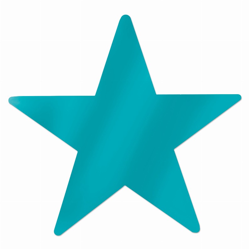 Metallic Themed Decorations  - General Occasion Turquoise Metallic Star Cutouts