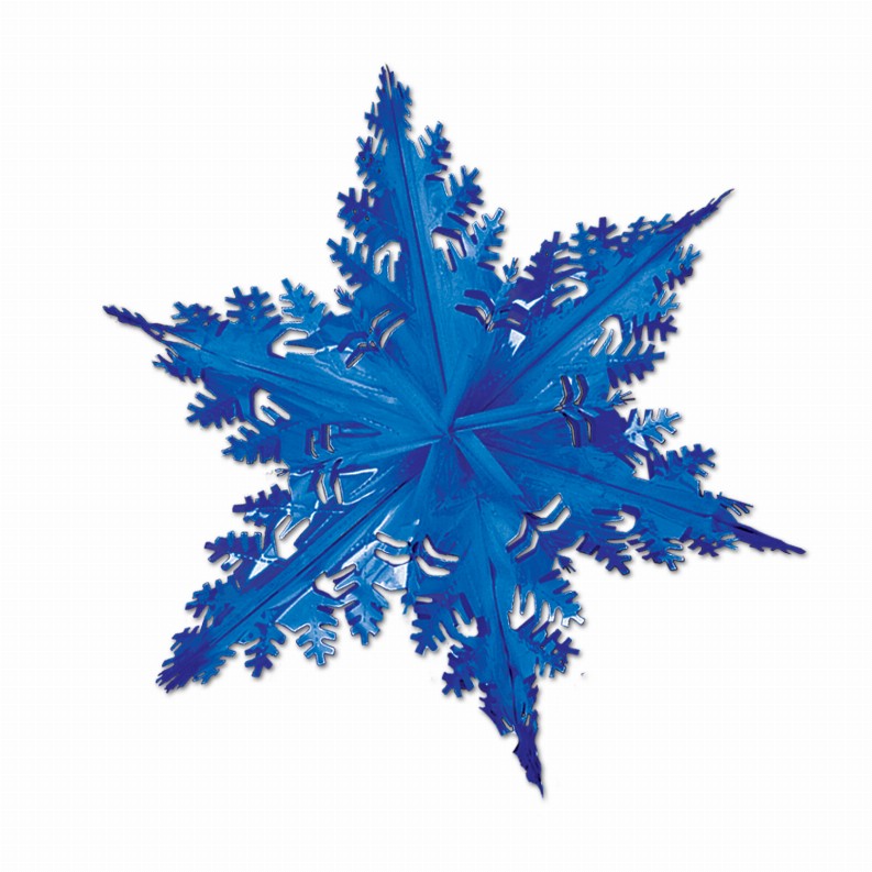 Metallic Themed Decorations  - Christmas/Winter Blue Metallic Winter Snowflake