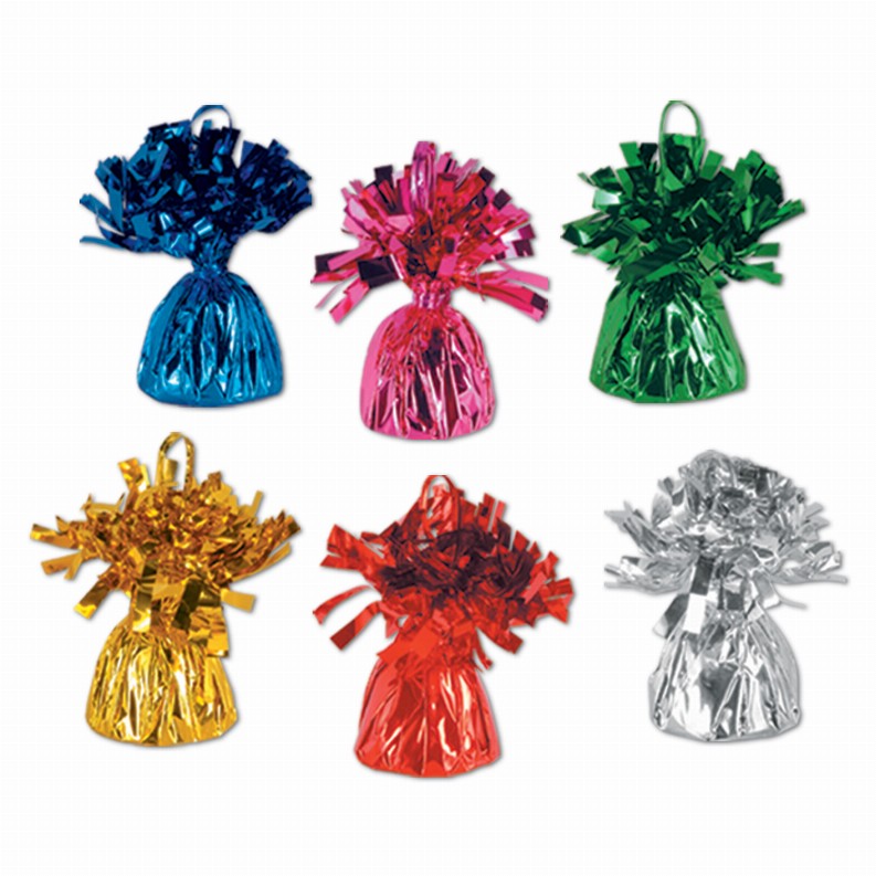 Metallic Wrapped Balloon Weights - Assorted