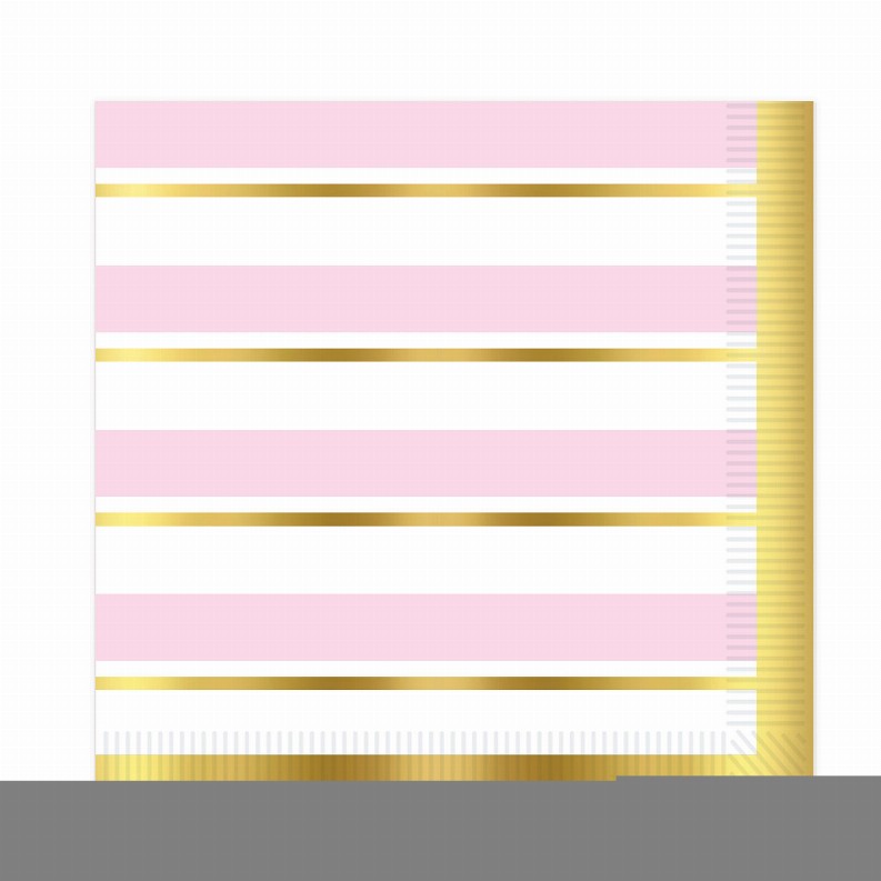 Napkins-Lunch  - Girl Baby Shower Striped Luncheon Napkins