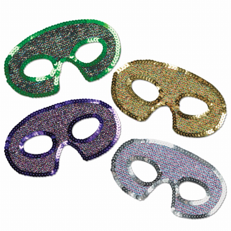 Novelty  - Mardi Gras Sequin-Lame Half Masks