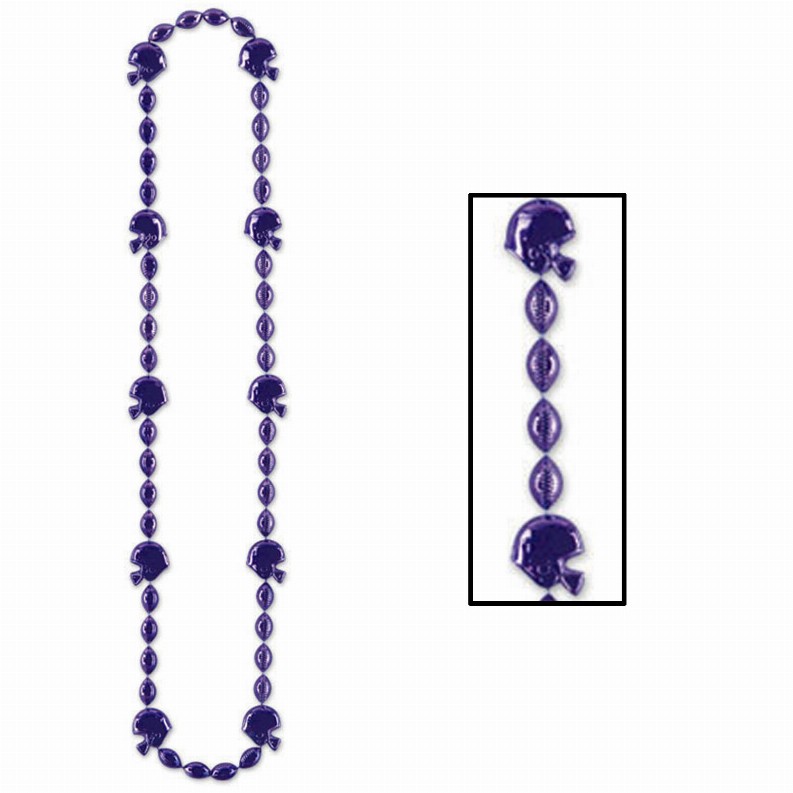 Novelty Beads  - Football Purple Football Beads