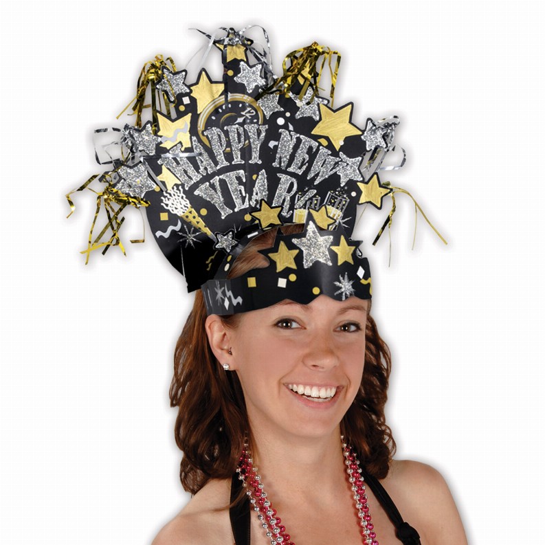 Paper Party Supplies & Props  - New Years Glittered New Year Headdress