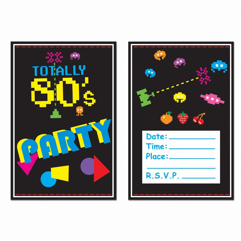 Party & Decorating Kits (For Multiple Themes) - 80's 80's Invitations