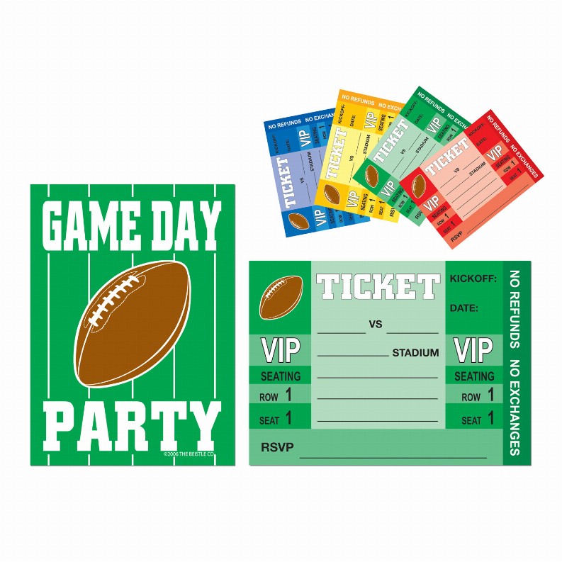 Party & Decorating Kits (For Multiple Themes) - Football Game Day Football Invitations