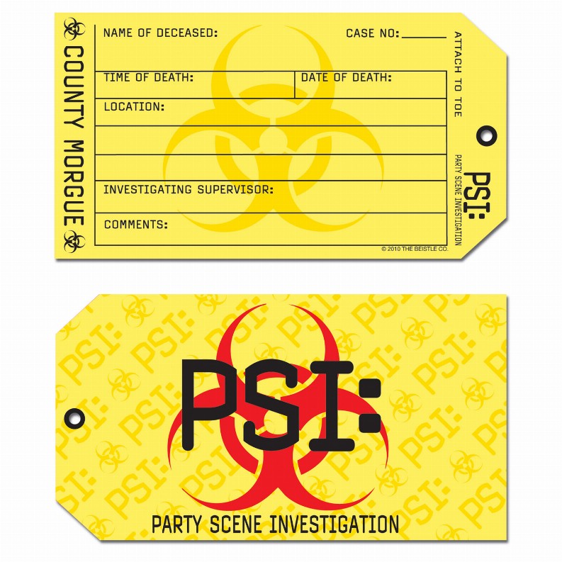 Party & Decorating Kits (For Multiple Themes) - Crime Scene PSI Toe Tag Invitations