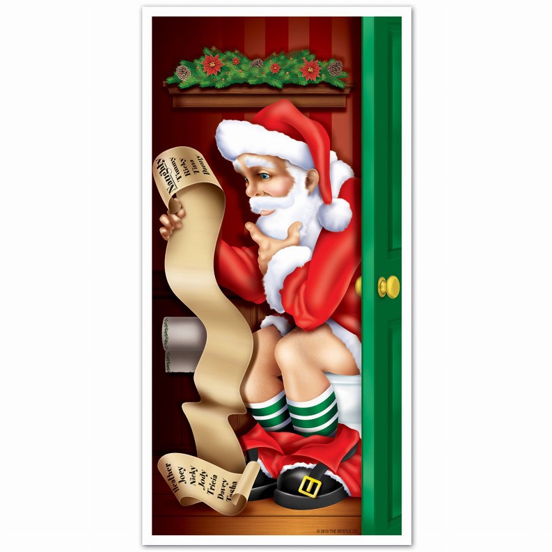 Party Door Covers - 30" x 5'Christmas/WinterSanta Restroom